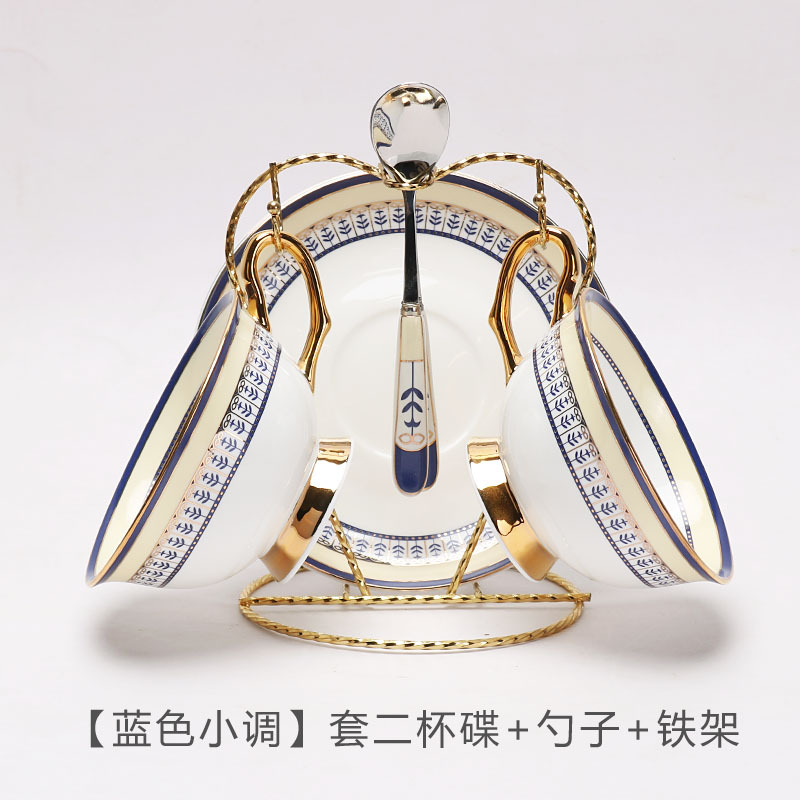 Tazas de café europeas de alta calidad, lujo ligero, sensación de alta calidad, set de té de la tarde, tazas de cerámica y platos