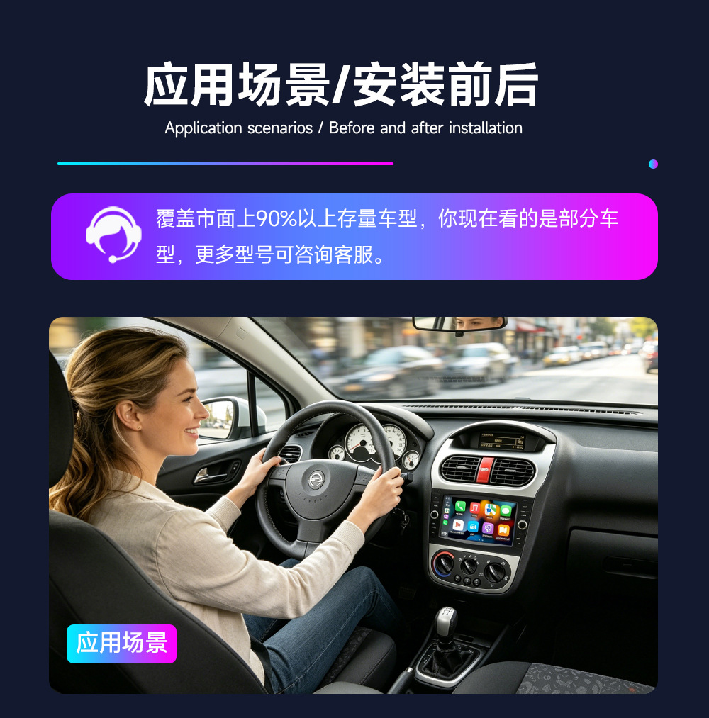 Cross-Border 7inch Opel Three-Color Central Control Large-Screen Gps Car Navigation System with Integrated Reversing Camera in Original Car Style