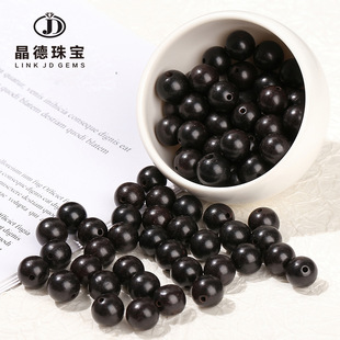 Jingde jewelry Ebony hole round beads loose beads wooden beads diy bracelet jewelry accessories beads wholesale