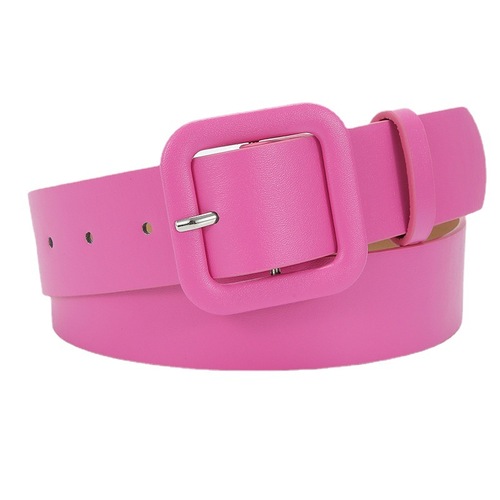 New fashionable Korean style women's belt square buckle candy color chic style simple versatile jeans dress belt