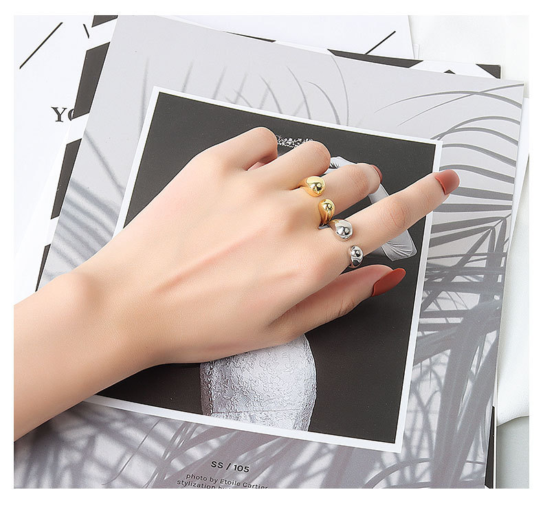 النسخة الكورية من أزياء الحب المجوفة الجديدة خاتم مفتوح display picture 4