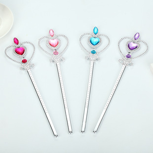 Children's Performance Dress up Princess Elsa Heart Magic Wand Crown Fairy Wand Girls Snowflake Stick Plastic Peach Heart Stick