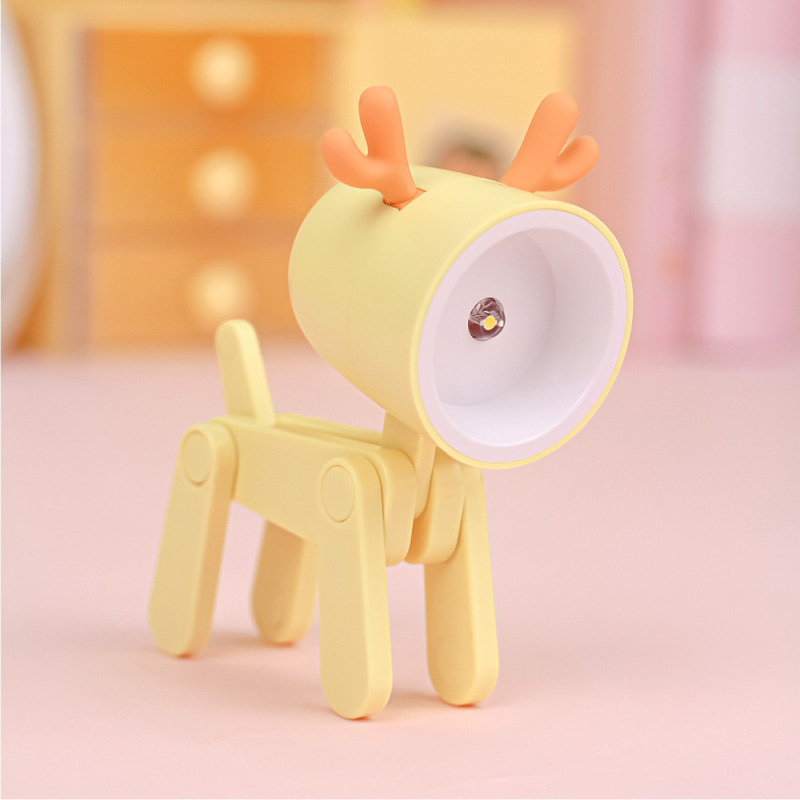 かわいいペットのかわいいミニテーブルランプインデスクトップクリエイティブ装飾品学生寮の寝室のベッドサイド睡眠子犬ナイトライト|undefined