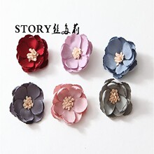 现货韩国DIY材料发饰头饰辅料服装配件布艺鞋头花烫花烧边花朵