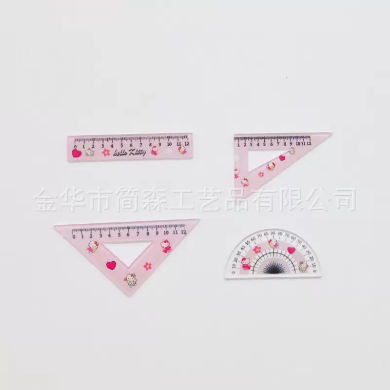 卡通微缩亚克力迷你场景道具模型创意仿真直尺，三角尺量角器模型