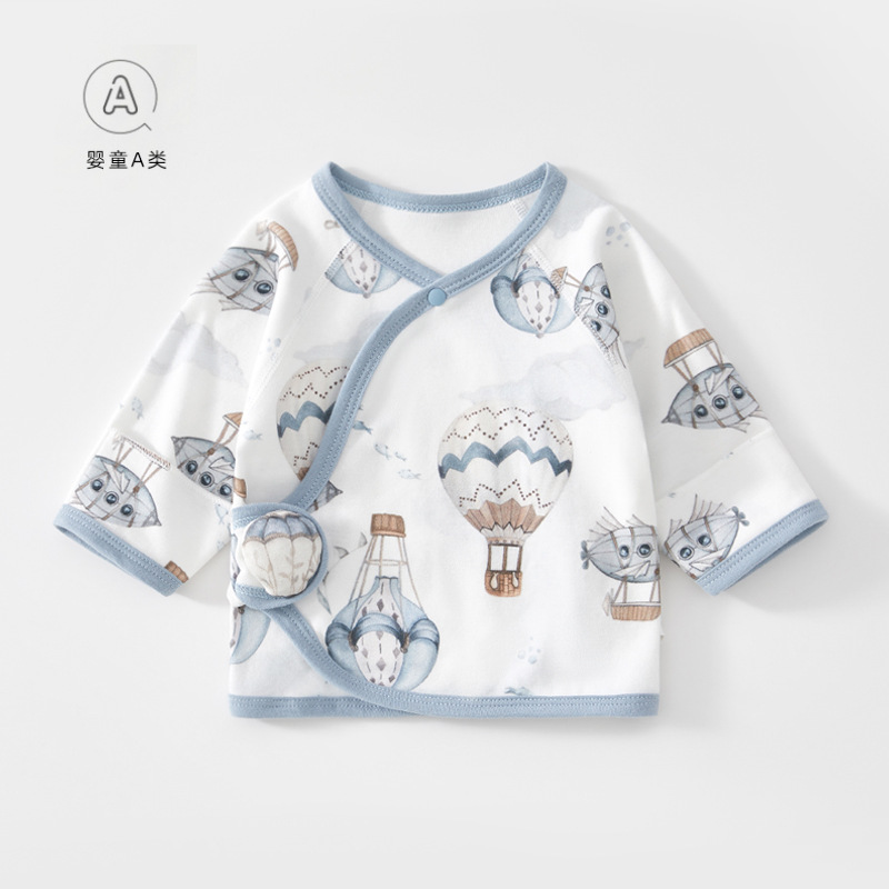 Newborn Half-back Clothes 0-3 Months Baby Jacket Spring and Autumn Newborn Baby Clothes Baby Monk Clothes Class A Pure Cotton