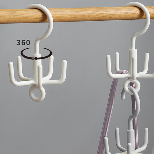 Rotating hook wholesale five-claw plastic multi-functional punch-free household foldable hat bag hanger hook