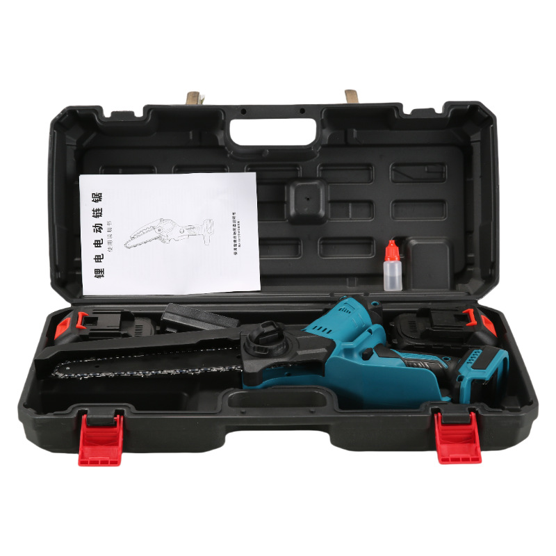 Sierra eléctrica de litio de 8 pulgadas sin escobillas portátil usuario doméstico de mano de una mano sierra de corte de madera sierra eléctrica de litio carga sierra de cadena eléctrica