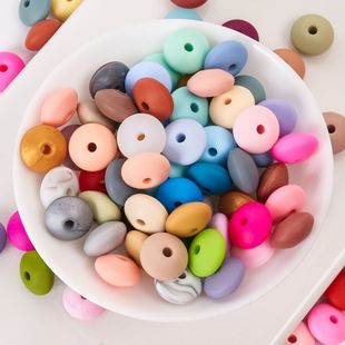 Abacus Silicone Beads 12mm Handmade Baby Teether Milk Accessories Abacus Beads Silicone Colorful Beads Wholesale