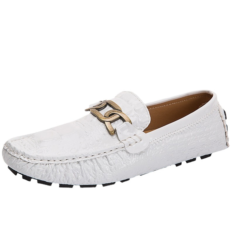 P Sko Herre S Krokodillemønster Ungdom Trendy lakkskinn skinnende overflate Kjøring lat Uformell_voghion.com
