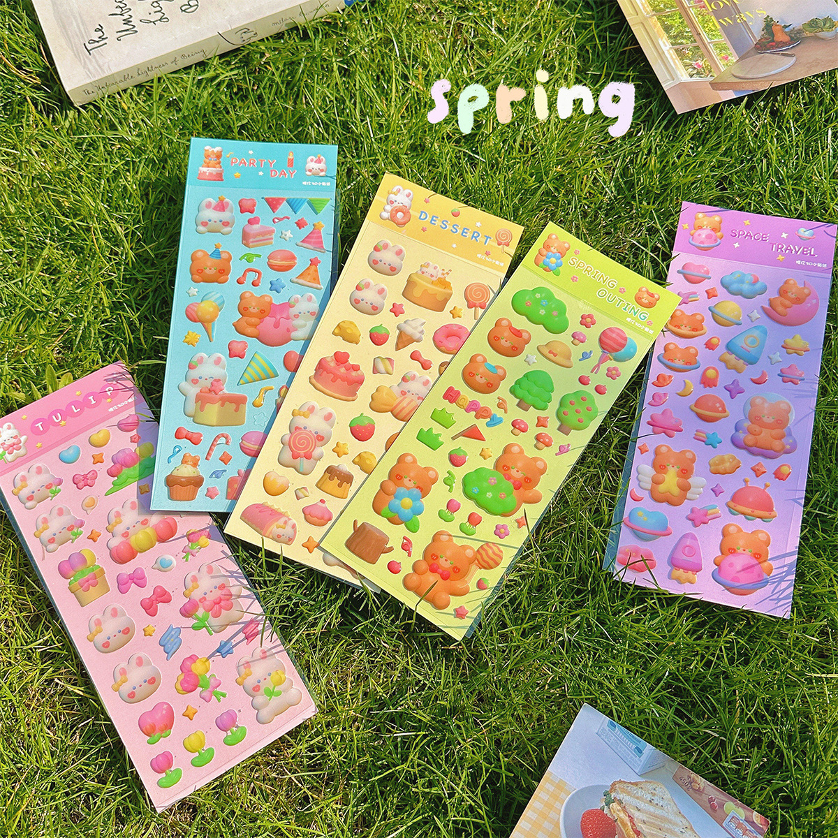 Tengyi Youpin 3D tridimensional pegatinas Goo placa colgante tarjeta Goo pegatinas decorativas dibujos animados animal DIY Diario Collage decorativo