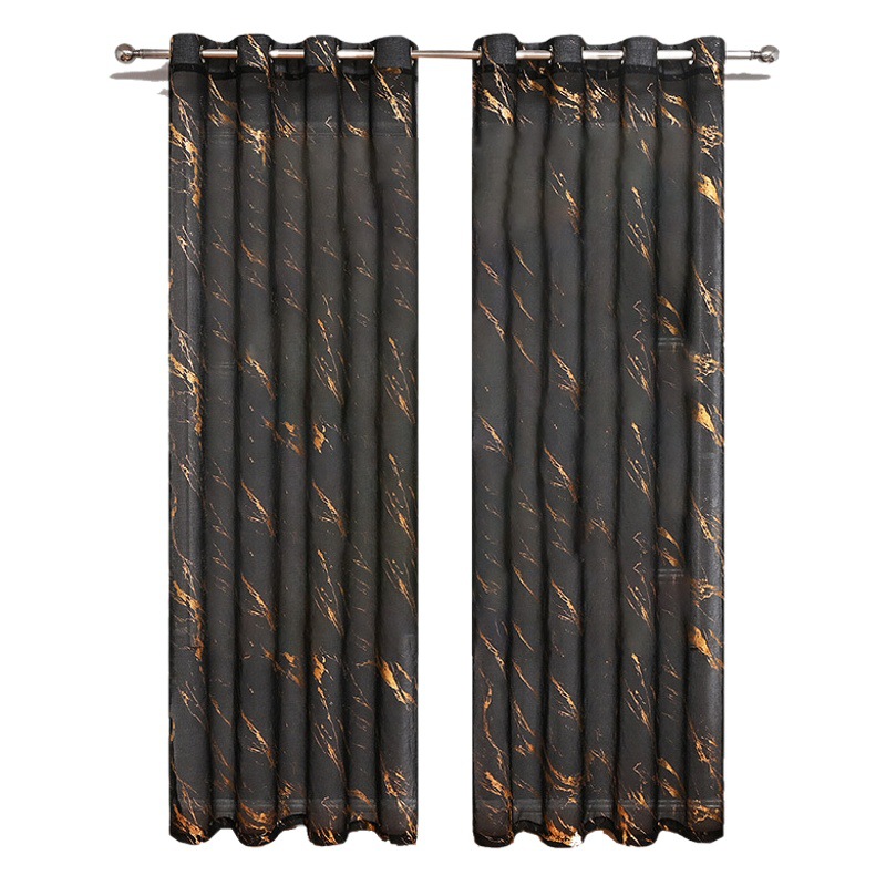 Cortina Translúcida Semiopaca con Diseño de Mármol Dorado, para Ventanas, con Perforaciones, para Dropshipping y Comercio Transfronterizo, Disponible en TEMU