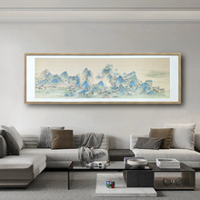复古中式禅意客厅艺术喷绘油画中古风新中式卧室沙发背景墙装饰画