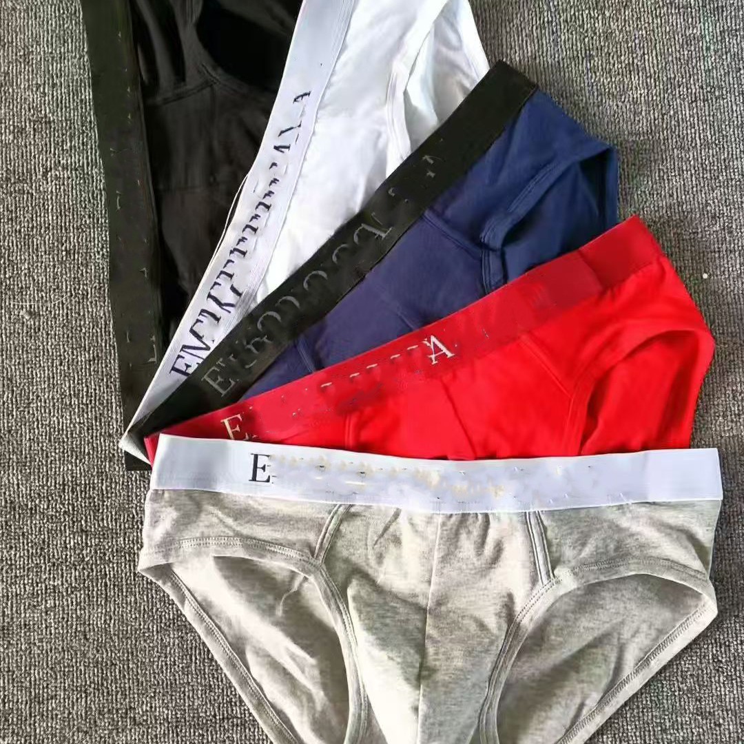Triangle E Men's Trendy Cotton Underwear Breathable and Comfortable Triangle Shorts for Men