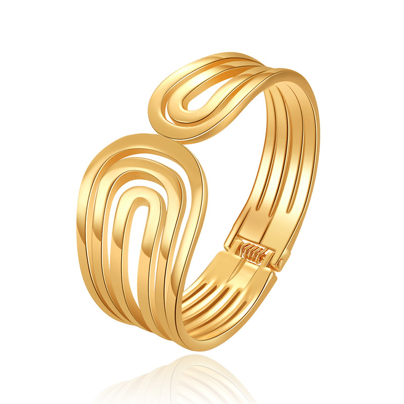 Retro Stripe Solid Color Alloy Womenu0027S Bangle 1 Piece