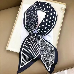 2025 New Long Scarf Silk Double-Sided Printed Elegant Scarf Summer Fashion Decorative Belt Scarf