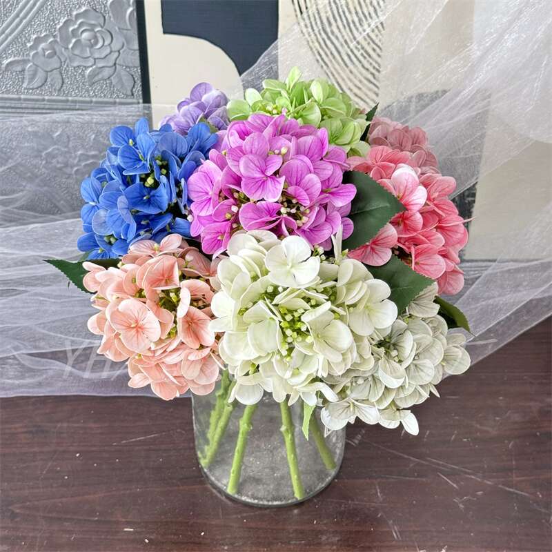 손 느낌 보습 작은 수국 30cm 꽃병 배치 식탁 꽃 장식품 사진 빨판 수국 국경 도매