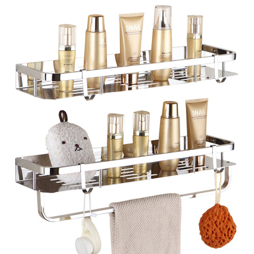 No punching towel rack bathroom storage rack wall-mounted bathroom 304 stainless steel toilet washbasin storage rack