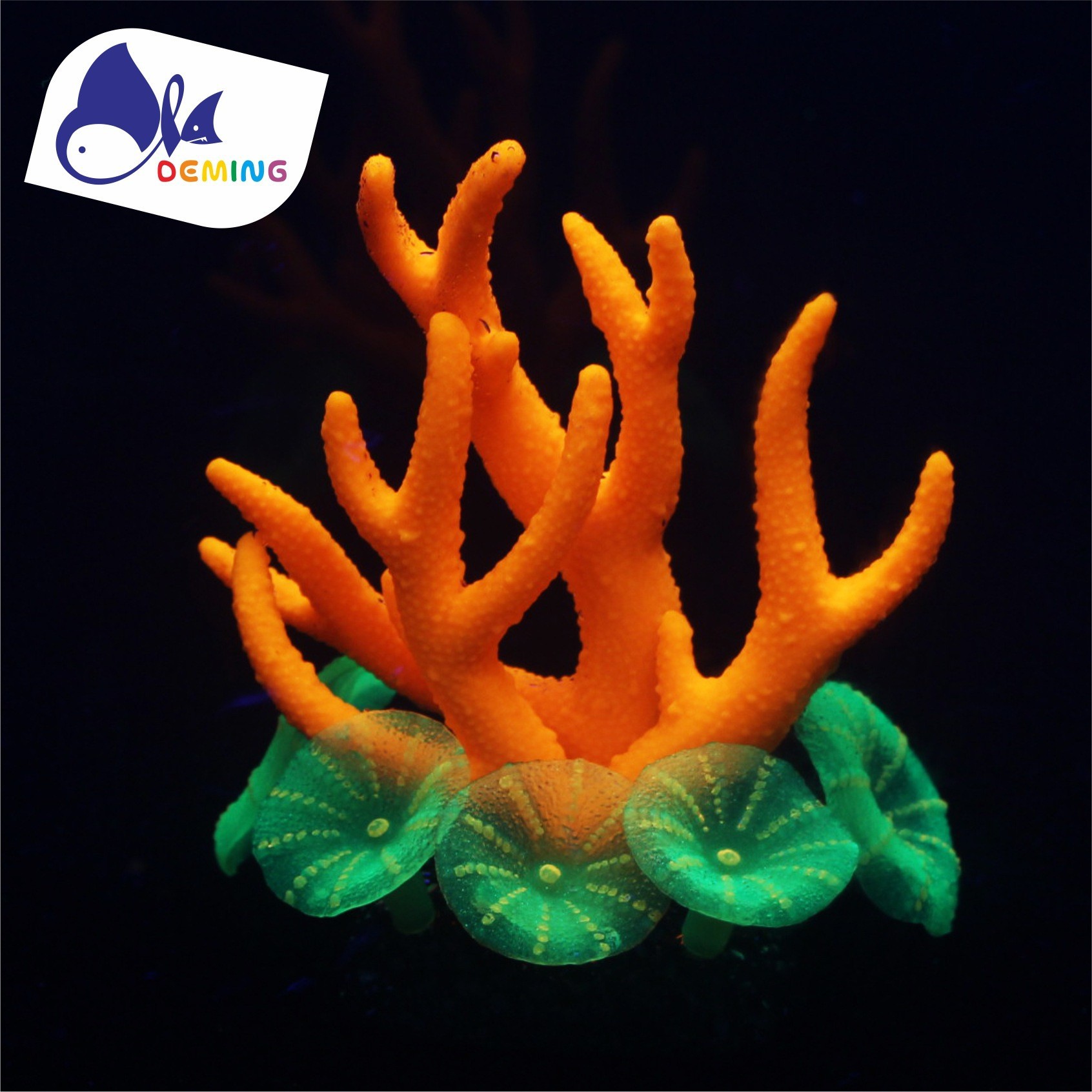Aquarium Decoration Coral Plastic Glue Coral Luminous Mushroom Luminous Coral Decoration Fish Tank Decoration Bird's Nest Coral