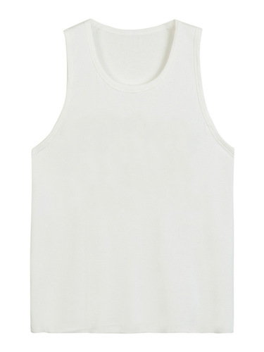 A wholesale loose round neck sleeveless backless women's sporty casual printed top for large sizes in Korean style