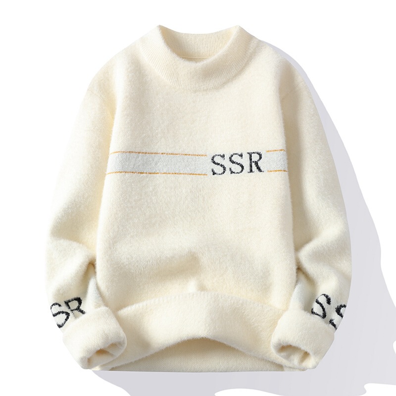 Cross-border foreign trade generation AliExpress autumn and winter thickened crystal mink velvet men's sweater youth fashion jacquard sweater Cross-border foreign trade generation AliExpress autumn and winter thickened crystal mink velvet men's sweater youth fashion jacquard sweater