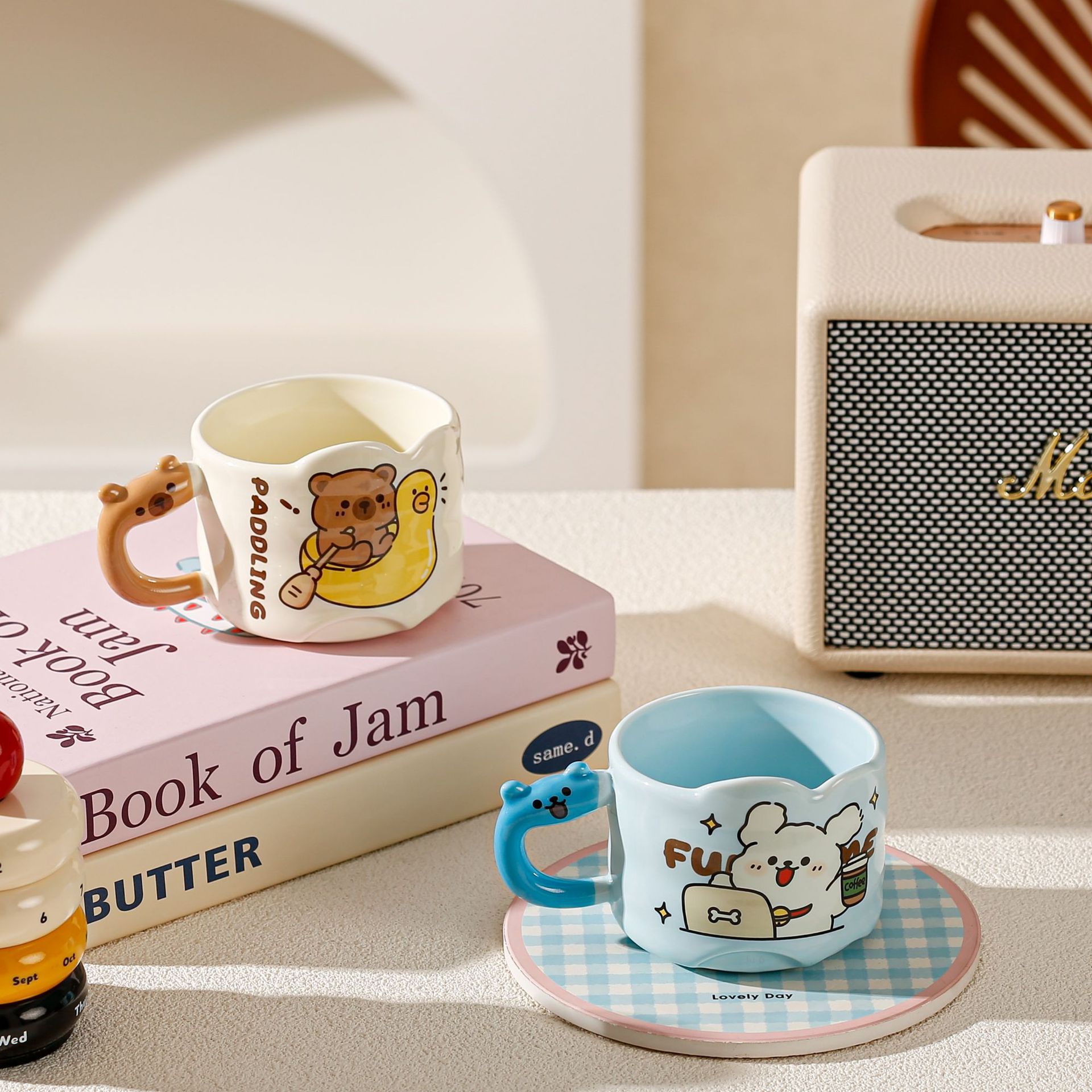 High quality ceramic glass cover, cute creative gift box