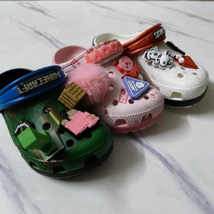 New cartoon co-branded Minecraft League of Legends three-dimensional shoe flowers, children's non-slip clogs, trendy sandals
