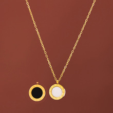 温鉴玫瑰金钛钢高级感项链女法式潮网红ins简约气质耳环套装链子