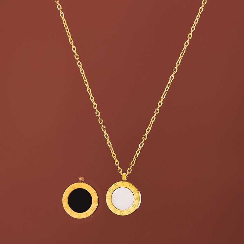 温鉴玫瑰金钛钢高级感项链女法式潮网红ins简约气质耳环套装链子