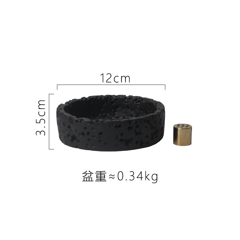AK211-12 Small black incense holder with socket