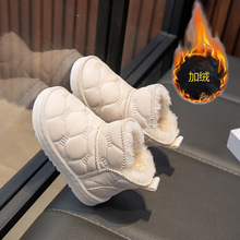 女童雪地靴2025冬季新款儿童加绒加厚靴子中大童棉靴防水女孩棉鞋