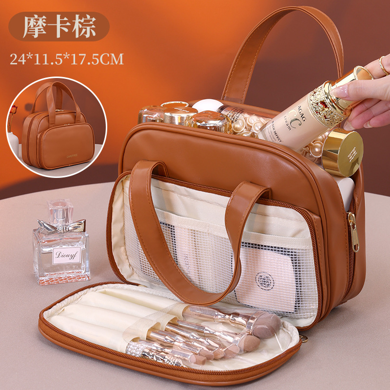 Nuevos productos transfronterizos de doble zona Baina bolsa de maquillaje portátil bolsa de maquillaje de viaje bolsa de almacenamiento de productos de cuidado de la piel bolsa de lavado de gran capacidad