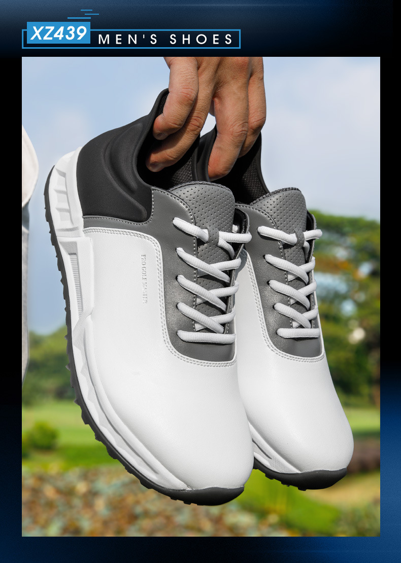 Giày golf PGM nam đế đệm lò xo chống trượt thoáng khí mùa hè — Snow Shadow Grey [phần trên chống thấm nước/lò xo đệm/chân chống trượt đã được cấp bằng sáng chế] XZ439 chi tiết 10