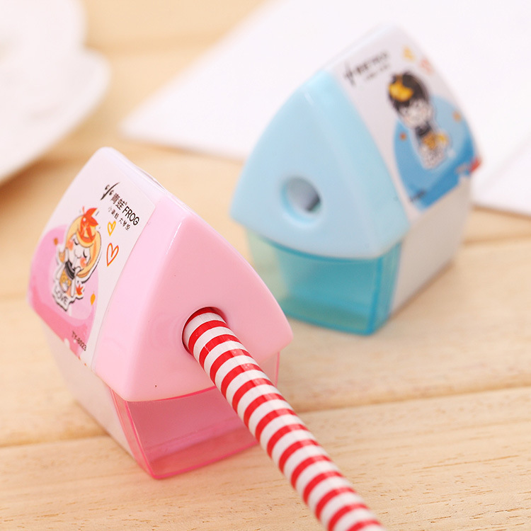 Sacapuntas de dibujos animados lápiz creativo lindo papelería transparente al por mayor suministros para niños pluma Premio estilo