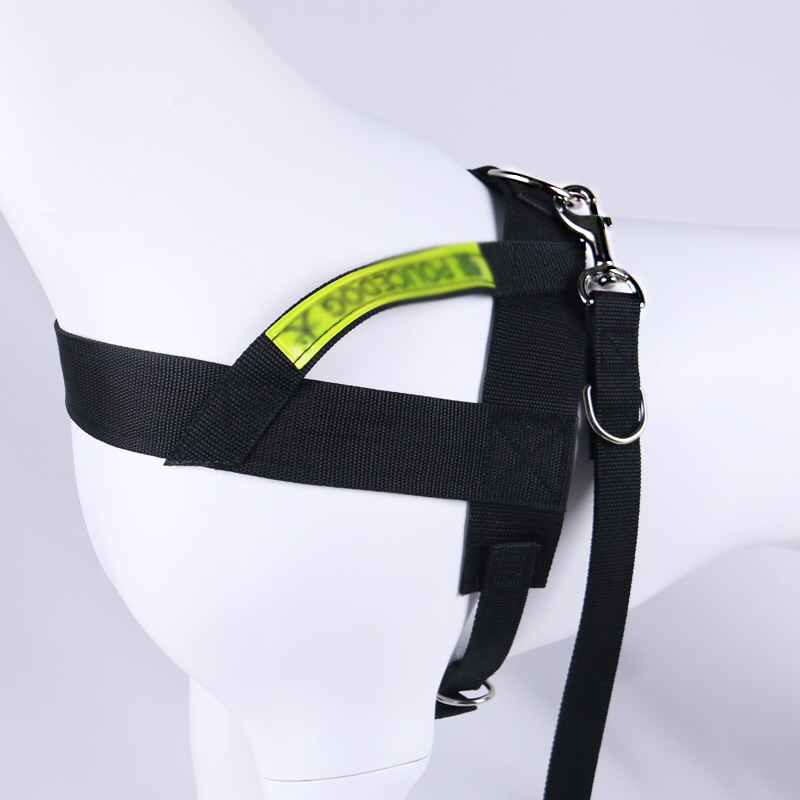 Large dog 5.0cm saddle-style chest and back harness military green tactical dog backpack chest harness lead
