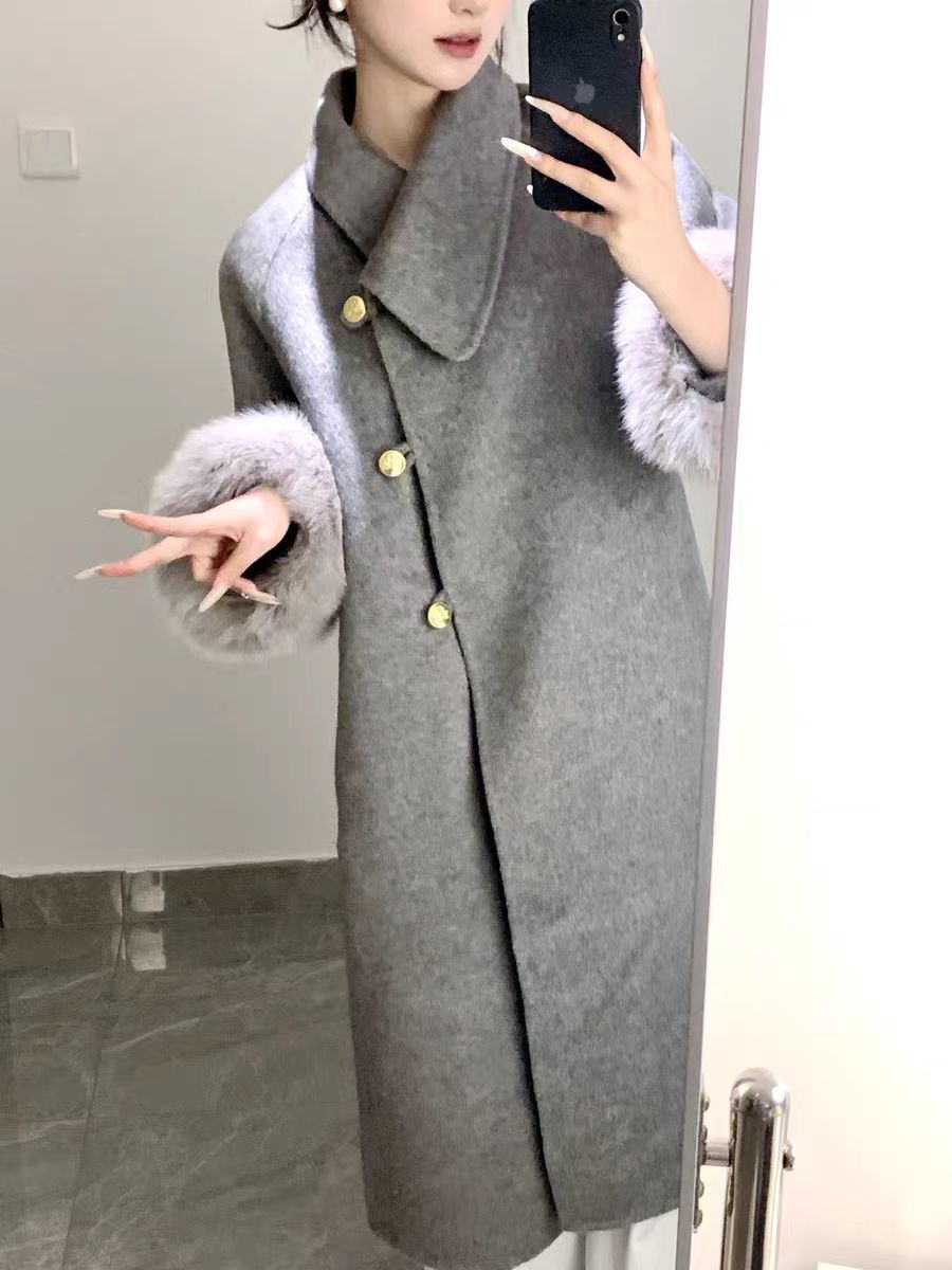 Women's Mid-length Woolen Trench Coat For Autumn And Winter_voghion.com