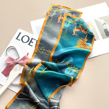 梦中鹿丝巾梦中的海洋色美好的象征 送礼佳品丝滑桑蚕丝缎面领巾