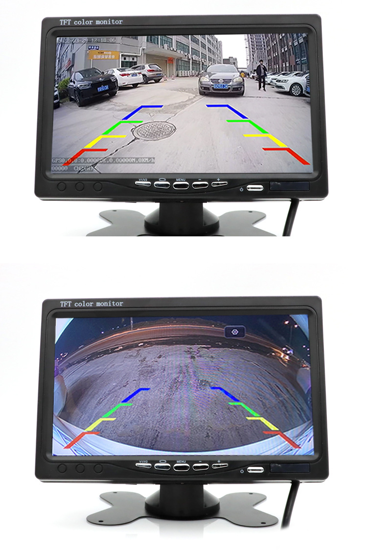 Automobile general infrared high-definition night vision reversing image bus truck ccd rear blind spot camera 7 inch display