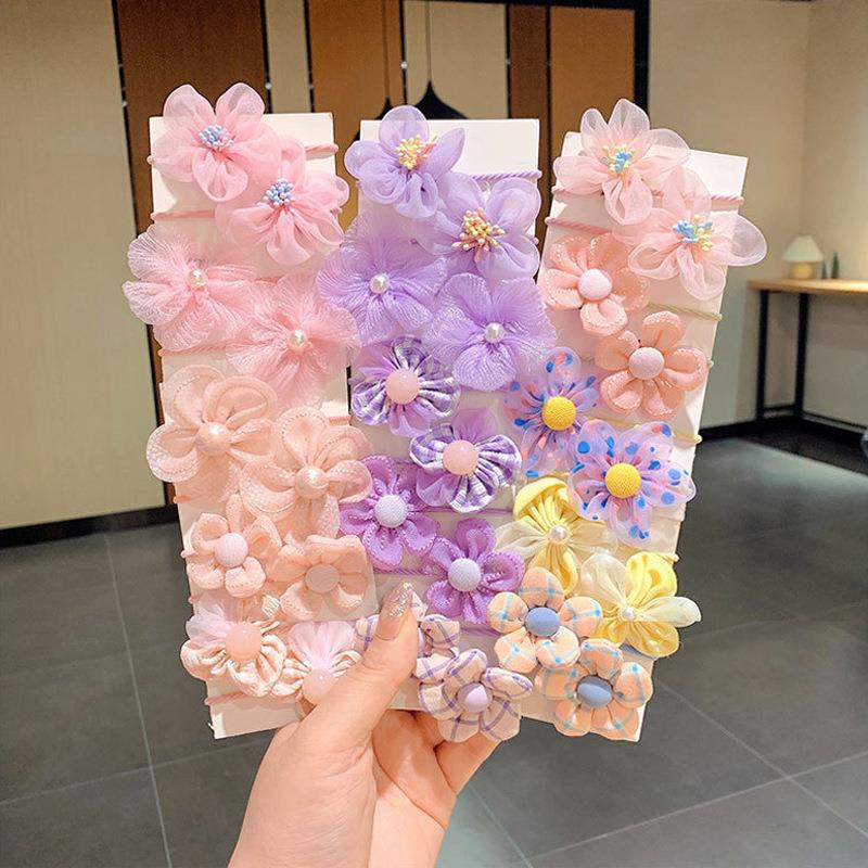 Niños lindo flor banda de goma banda de pelo traje bebé no duele el Pelo elástico chica bebé cuerda de pelo accesorios para el cabello femenino