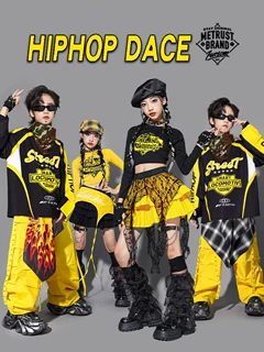 儿童多巴胺街舞演出服男童嘻哈套装少儿hiphop女童爵士舞服装潮