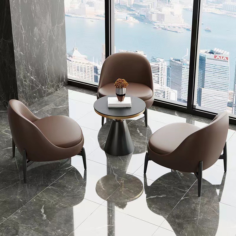 Nordic negotiation tables and chair group coffee shop business sales office reception sofa chair balcony beauty salon single chair 4