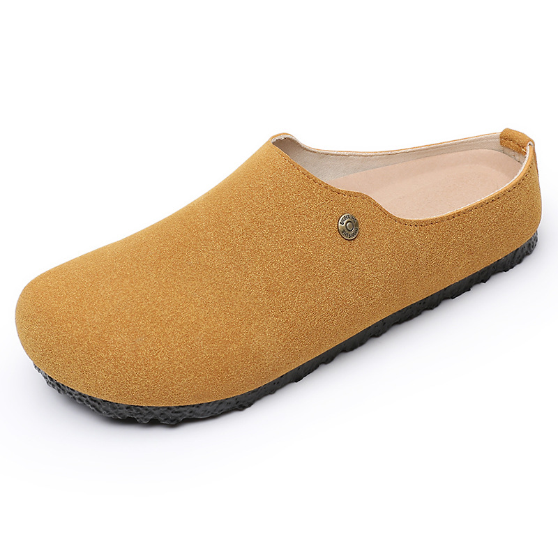Zapatos individuales verano para mujer nuevo estilo zapatos casuales cómodos suela gruesa semipantuflas Baotou con un pie zapatos Birkenstock de suela blanda