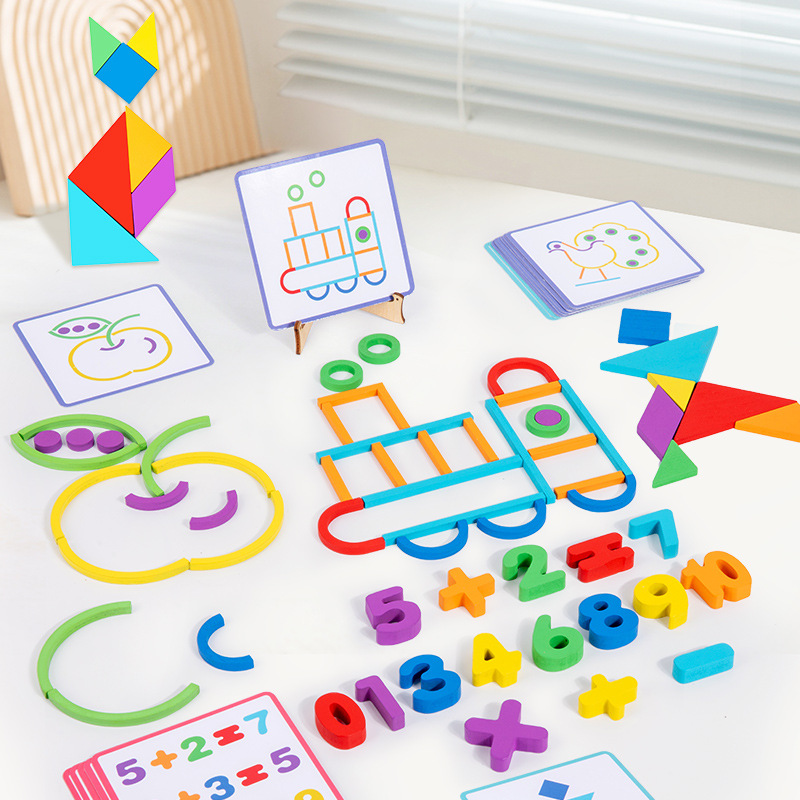 Bebé inteligente para niños entrenamiento de fuerza de concentración siete tablero puzzle juguetes inteligentes digitales bloqueos creativos al por mayor