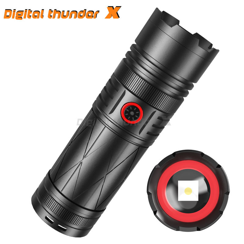 Septiembre nuevo Demon linterna láser blanca al aire libre de largo alcance pistola de acero pequeña linterna de aleación de aluminio transmisión en vivo Youpin