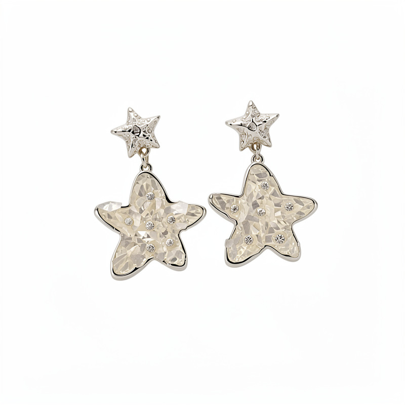 Agujas de plata con diamantes de marilla pernos de estrellas personalidad exquisita moda aretes de lujo ligero aretes de alta calidad al por mayor mujeres image 6