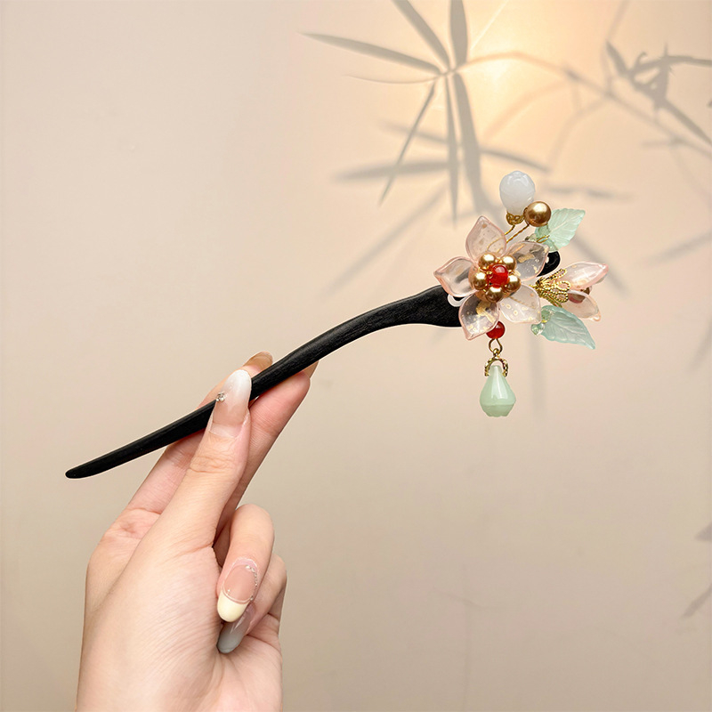 古风西湖会发光的宫灯发簪女金属灯笼发髻凉亭盘发簪子中秋节头饰|undefined