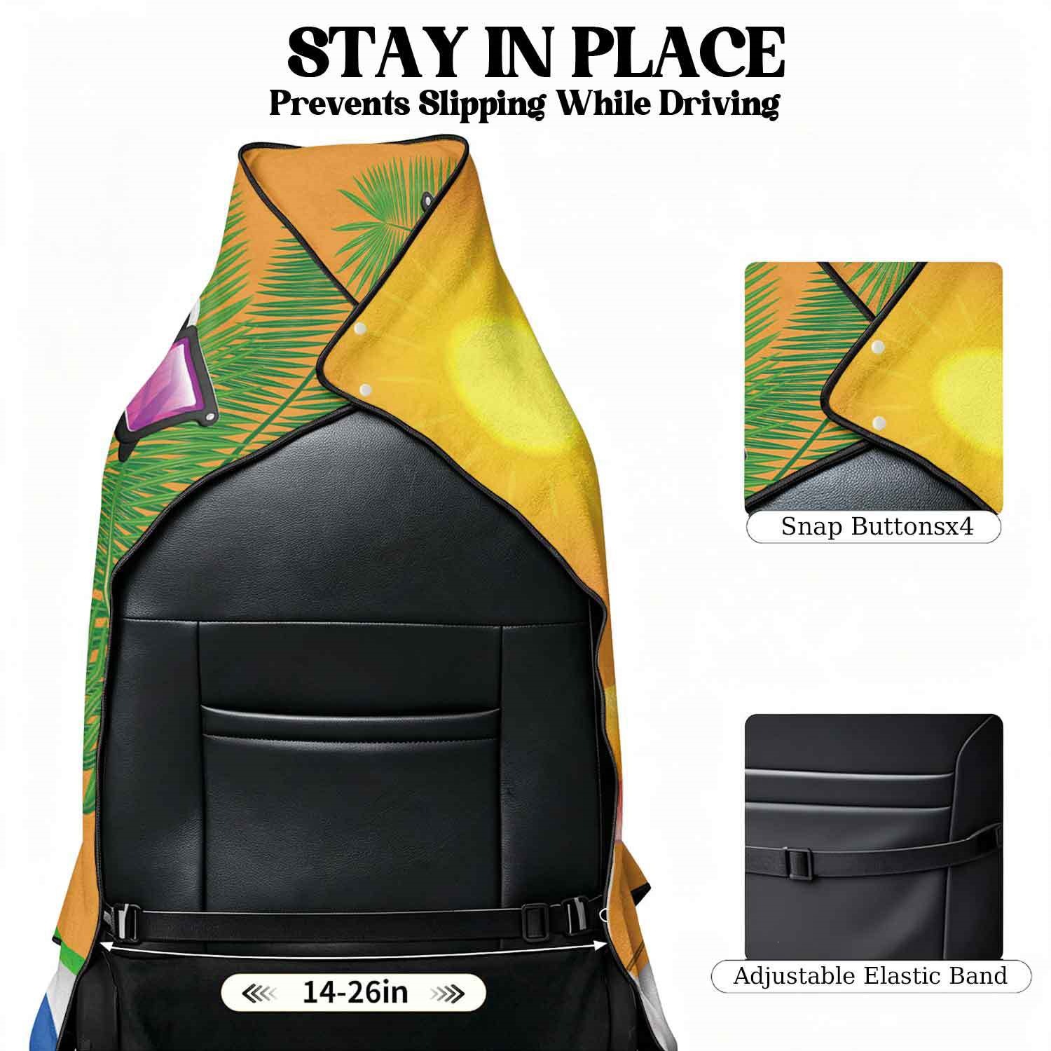 Summer bath towel and car seat cover 2-in-1, ultra-fine fiber outdoor beach and car dual-use universal seat cushion