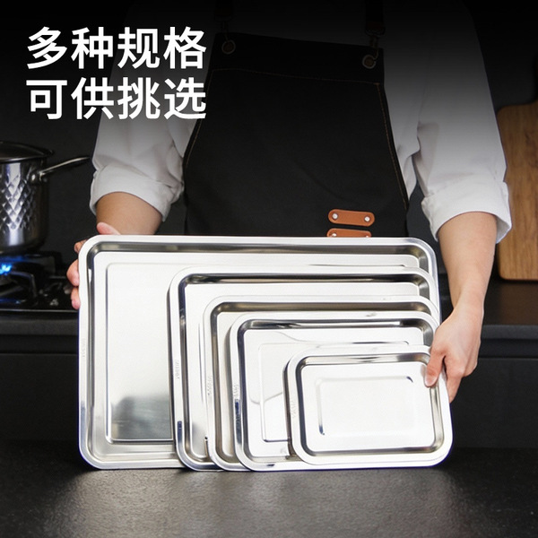 304 stainless steel square plate grilled fish plate household tray…