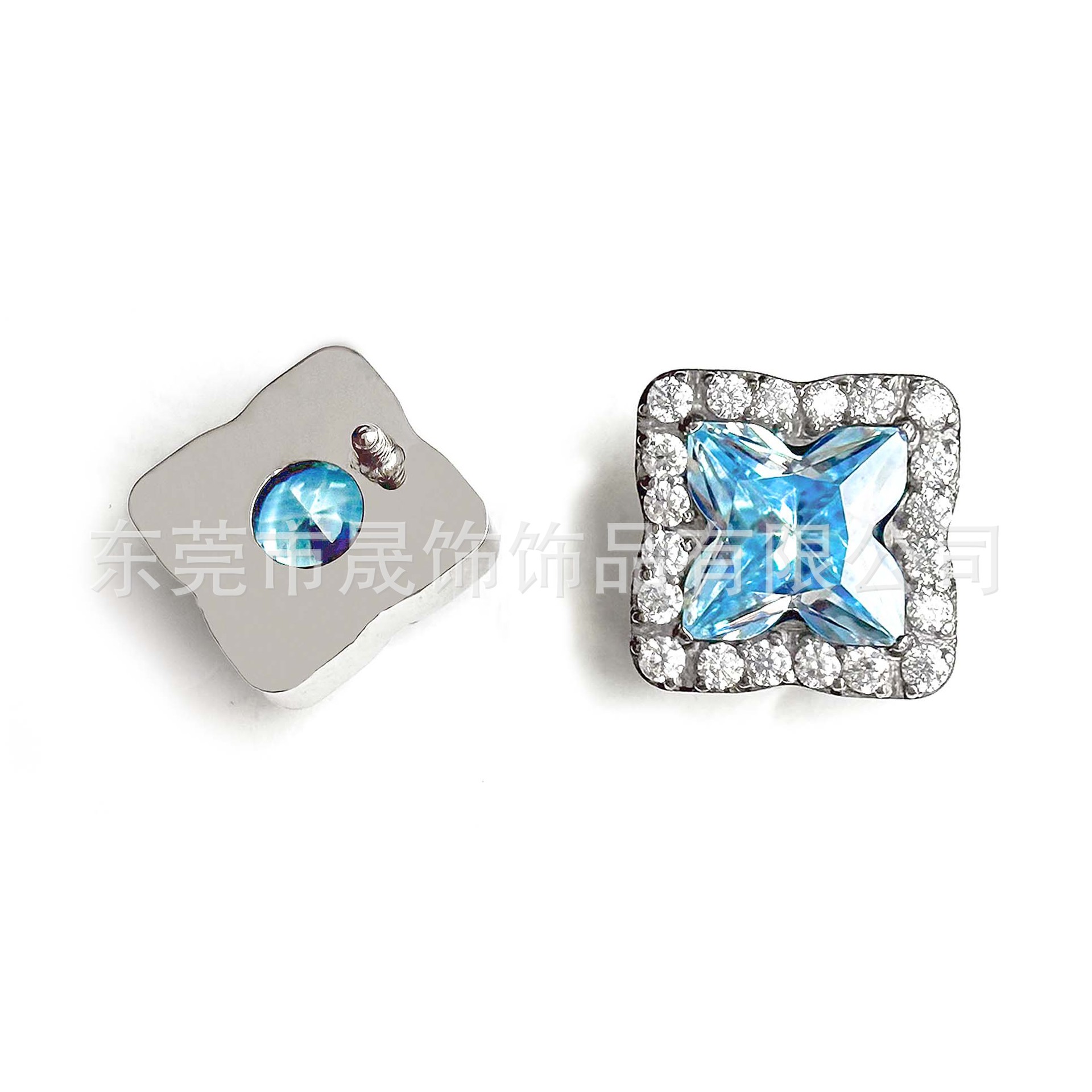 F136 Titanium 北极 Star 四叶草 Ear Stud Studded Cubic Zirconia Helix Cartilage Stud G23 Implant Grade Titanium Labret Stud 人体 Piercing Jewelry