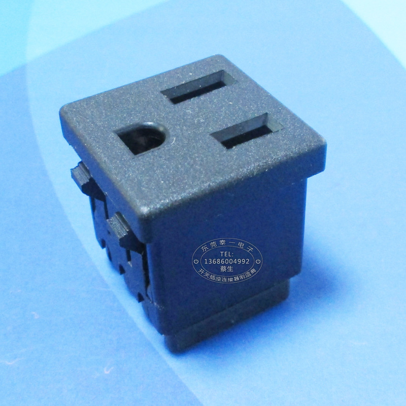 美式电源供应器3孔AC输入母座27*27卡线式125V 15A美标AC插座RF-M
